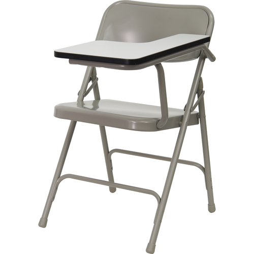 Flash Furniture HF-309AST-LFT-GG 12.25"W x 15.75"D Laminate Gray Surface with Black Edge Band Steel Back and Seat Premium Folding Chair