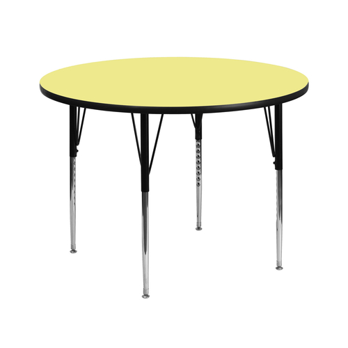 Flash Furniture XU-A42-RND-YEL-T-A-GG 42" Dia. Round 21.12" - 30.12" Adjustable Height Yellow Activity Table