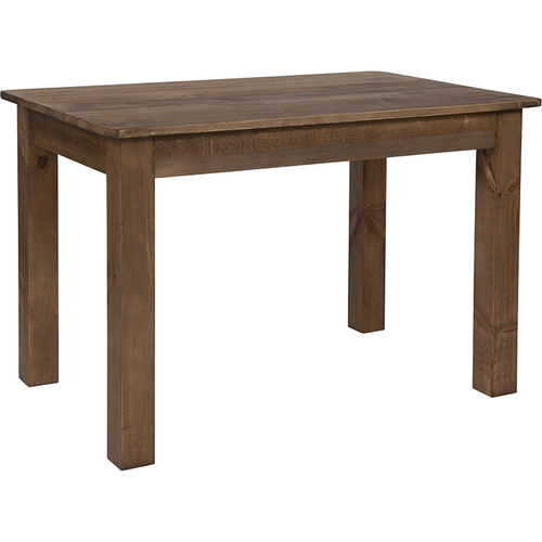 Flash Furniture XA-F-46X30-GG 46" W x 30" D Solid Pine Rustic Stained Finish Rectangular Farm Dining Table