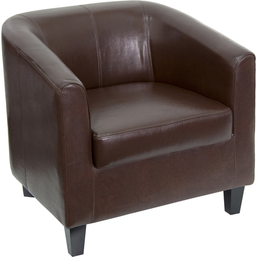 Flash Furniture BT-873-BN-GG Brown LeatherSoft Upholstery Seat and Back Office Guest/Reception Chair