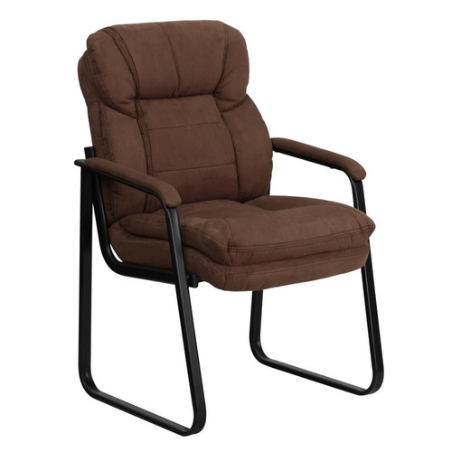 Flash Furniture GO-1156-BN-GG Brown Microfiber Upholstery Seat and Back Executive Side Chair