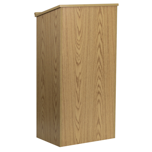 Flash Furniture MT-M8830-LECT-OAK-GG Oak Laminate Finish Floor Slanted Surface with Ledge Stand -Up Lectern