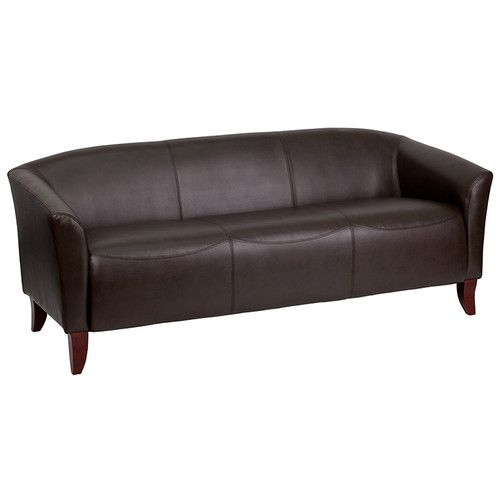 Flash Furniture 111-3-BN-GG Brown LeatherSoft with Cherry Stained Wood Feet Hercules Imperial Series Reception Sofa