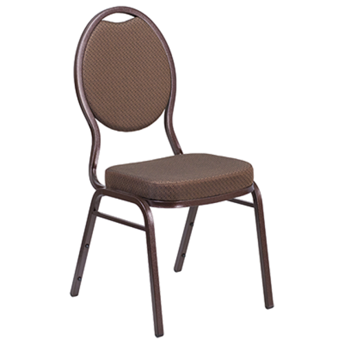 Flash Furniture FD-C04-COPPER-008-T-02-GG Brown Patterned Fabric Copper Vein Powder Coated Finish Hercules Series Stacking Banquet Chair