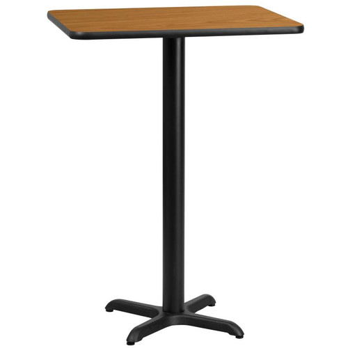 Flash Furniture XU-NATTB-2430-T2222B-GG Natural Laminate Rectangular Plastic Top PVC T-Mold Edge Table
