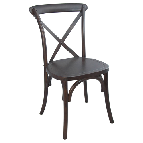 Flash Furniture X-BACK-W Walnut Elmwood Bent X Back Side Chair