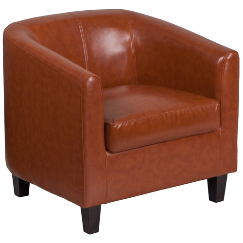 Flash Furniture BT-873-CG-GG Cognac LeatherSoft Upholstery Seat and Back Office Guest/Reception Chair