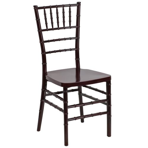 Flash Furniture LE-MAHOGANY-GG Mahogany One-Piece Ultra-Strong Polycarbonate Designed For Indoor/Outdoor Commercial Use Hercules Premium Series Stacking Chiavari Chair