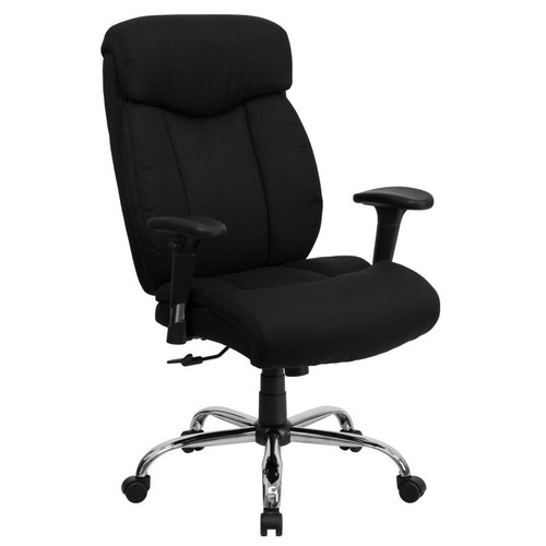Flash Furniture GO-1235-BK-FAB-A-GG Black Fabric Padded Arms High Back Design Hercules Series Big & Tall Executive Swivel Office Chair
