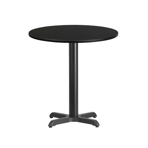 Flash Furniture XU-RD-24-BLKTB-T2222-GG 24" Dia. Round Black Laminated Dining Height Table with Four Pointed Pedestal Base