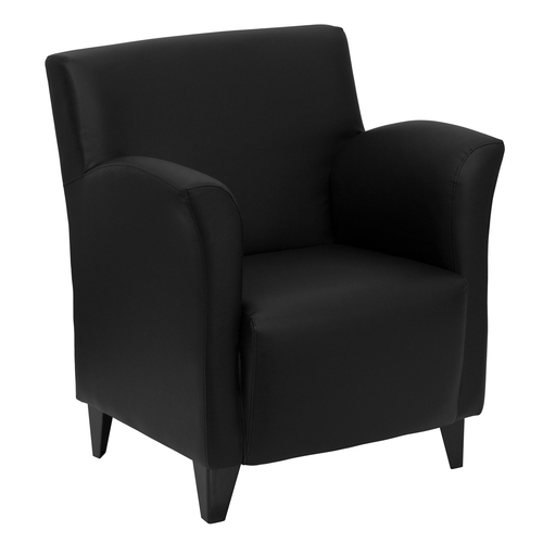 Flash Furniture ZB-ROMAN-BLACK-GG Black LeatherSoft Upholstery Taut Seat and Back Hercules Roman Series Reception Chair