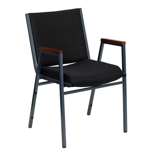 Flash Furniture XU-60154-BK-GG Black Dot Pattern Polyester Upholstered Hercules Series Heavy Duty Stacking Chair