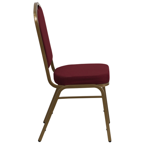 Flash Furniture FD-C01-ALLGOLD-3169-GG Burgundy Fabric Upholstered Gold Powder Coated Frame Finish Hercules Series Stacking Banquet Chair