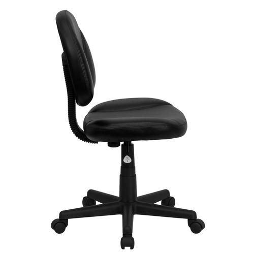 Flash Furniture BT-688-BK-GG Black Armless Heavy Duty Black Nylon Base Mid-Back Design Ergonomic Swivel Task Chair