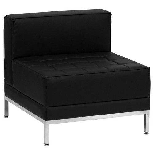 Flash Furniture ZB-IMAG-MIDDLE-GG Black LeatherSoft Upholstery Seat and Back Hercules Imagination Series Middle Chair