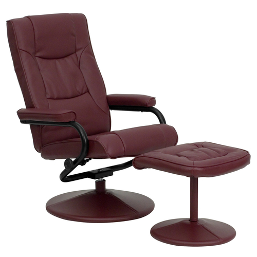 Flash Furniture BT-7862-BURG-GG Burgundy LeatherSoft With Leather Wrapped Base Contemporary Style Swivel Recliner