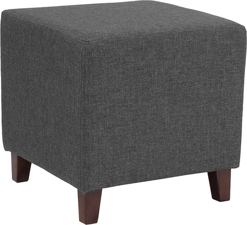 Flash Furniture QY-S09-DGY-GG 16.5" W x 16" H x 16.5" D Dark Gray Fabric Taut with Black Bottom Dust Cover Avendale Ottoman / Pouf