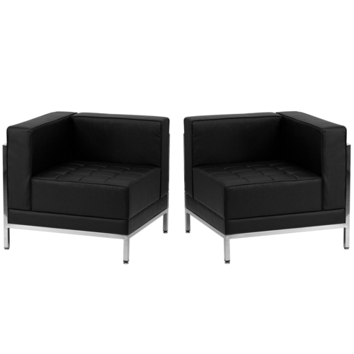 Flash Furniture ZB-IMAG-SET10-GG Black LeatherSoft Upholstery Seat and Back Hercules Imagination Series Corner Chair