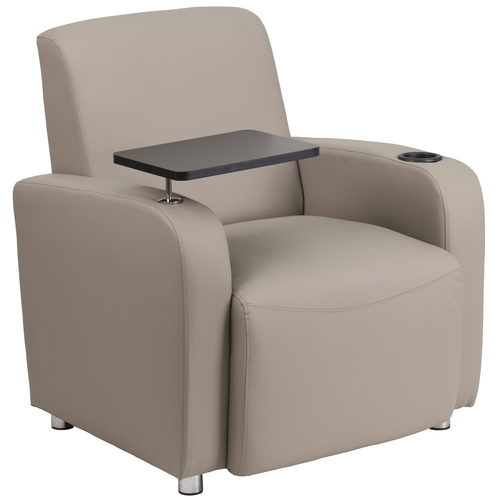 Flash Furniture BT-8217-GV-GG Gray LeatherSoft Upholstery Taut Seat and Back Guest Chair