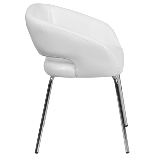 Flash Furniture CH-162731-WH-GG 23.5" W x 21.75" D x 28.75" H White Curved Frame Fusion Series Side/Reception/Lounge Chair