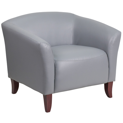 Flash Furniture 111-1-GY-GG Gray LeatherSoft Upholstery Seat and Back Hercules Imperial Series Reception Chair