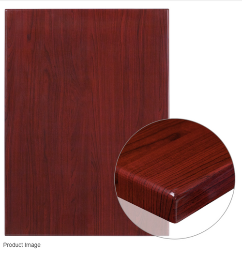 Flash Furniture TP-MAH-3042-GG 42"W x 30"D Mahogany Finish Rectangular Table Top