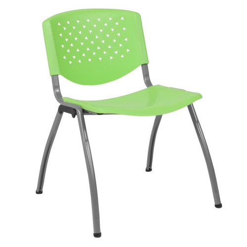 Flash Furniture RUT-F01A-GN-GG Green Metal Frame Perforated Back Hercules Series Stacking Chair