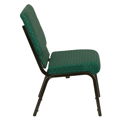 Flash Furniture XU-CH-60096-GN-GG Green 19" Width Gold Vein Frame Finish Hercules Series Stacking Church Chair