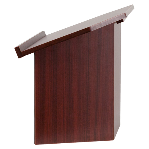 Flash Furniture MT-M8833-LECT-GG Mahogany Laminate Finish Foldable Floor Slanted Surface with Ledge Portable Tabletop Lectern