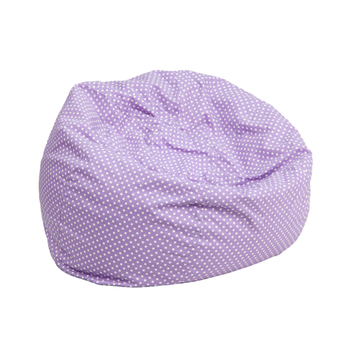 Flash Furniture DG-BEAN-SMALL-DOT-PUR-GG Lavander with White Dots Cotton Twill Small Bean Bag Chair