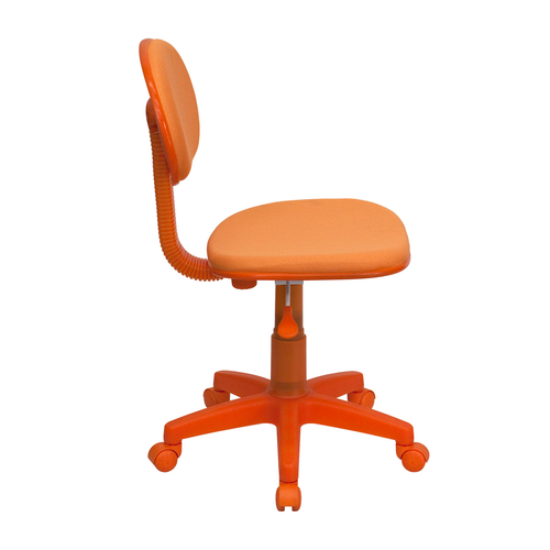 Flash Furniture BT-698-ORANGE-GG Orange Armless Heavy Duty Orange Nylon Base Low Back Design Ergonomic Swivel Task Chair
