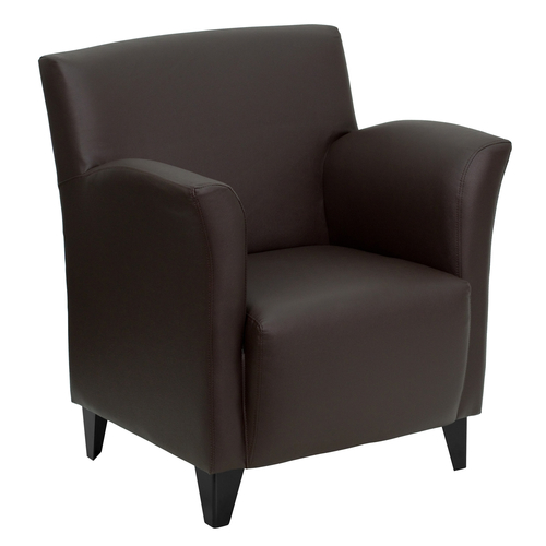 Flash Furniture ZB-ROMAN-BROWN-GG Brown LeatherSoft Upholstery Taut Seat and Back Hercules Roman Series Reception Chair