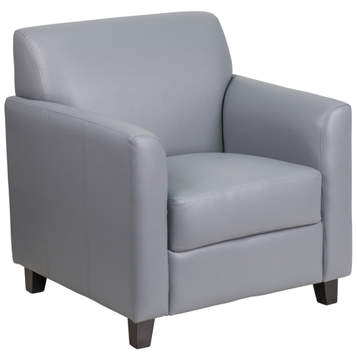 Flash Furniture BT-827-1-GY-GG Gray LeatherSoft Upholstery Seat and Back Hercules Diplomat Series Reception Chair