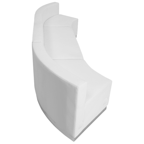 Flash Furniture ZB-803-770-SET-WH-GG White LeatherSoft with Brushed Stainless Steel Base Modular Hercules Alon Series Reception Configuration