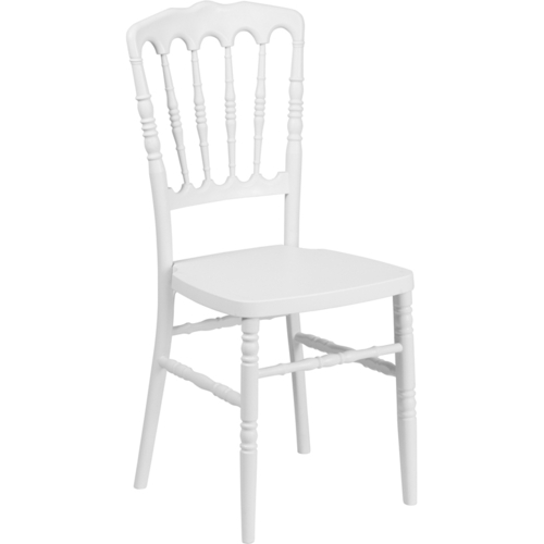 Flash Furniture LE-L-MON-WH-GG White Finish Polypropylene Spindle Back Hercules Series Stacking Napoleon Chair