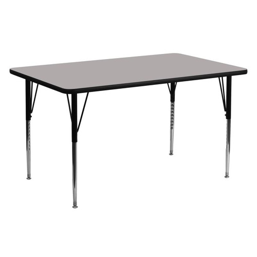 Flash Furniture XU-A2460-REC-GY-H-A-GG 60" W x 24" D x 21.25" - 30.25" Adjustable Height Rectangular Gray Activity Table