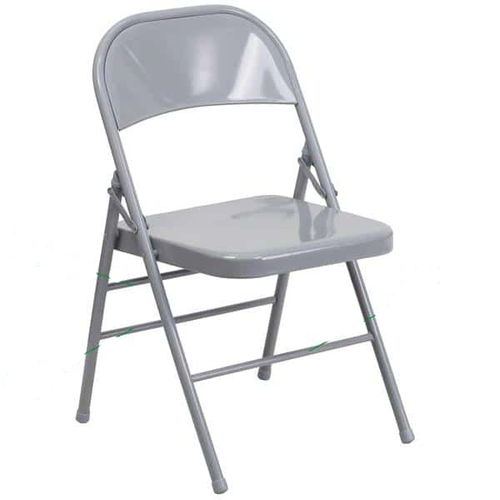 Flash Furniture HF3-MC-309AS-GY-GG Gray Steel Seat and Back Hercules Series Folding Chair