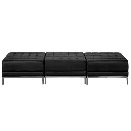 Flash Furniture ZB-IMAG-OTTO-3-GG (3) Black Ottomans Hercules Imagination Series Bench