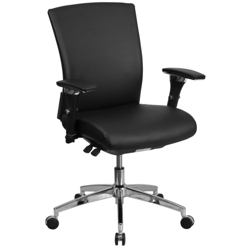 Flash Furniture GO-WY-85-7-GG Black Bonded Leather Adjustable Arms Mid Back Design Hercules Series 24/7 Executive Swivel Office Chair