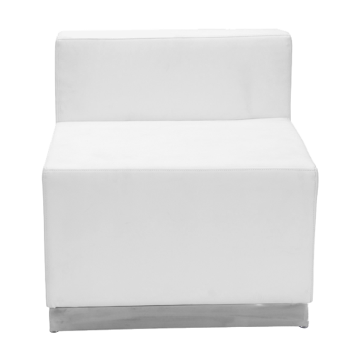 Flash Furniture ZB-803-CHAIR-WH-GG White LeatherSoft Upholstery Taut Seat and Back Hercules Alon Series Chair