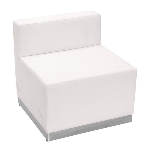 Flash Furniture ZB-803-CHAIR-WH-GG White LeatherSoft Upholstery Taut Seat and Back Hercules Alon Series Chair