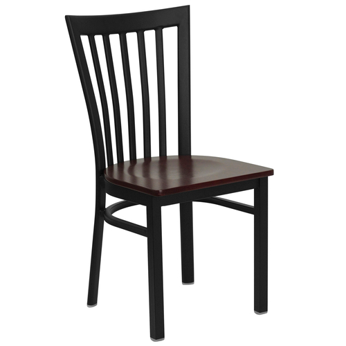 Flash Furniture XU-DG6Q4BSCH-MAHW-GG Metal Schoolhouse Back .62" Thick Mahogany Finish Plywood Seat Hercules Series Restaurant Chair