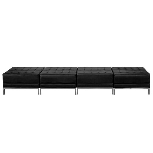 Flash Furniture ZB-IMAG-OTTO-4-GG (4) Black Ottomans Hercules Imagination Series Bench