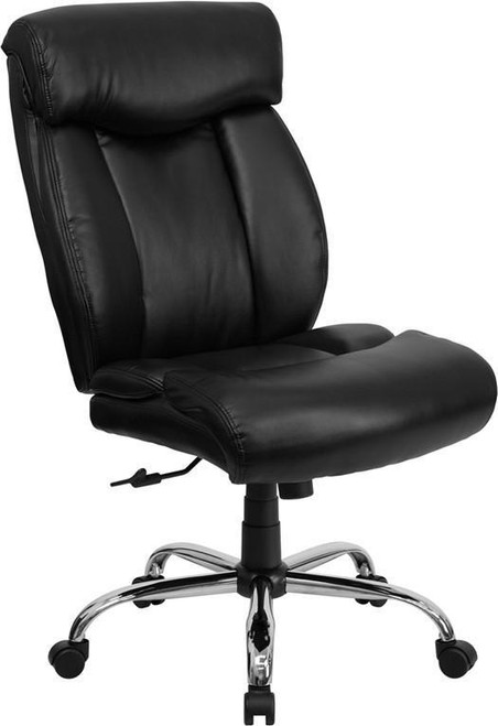 Flash Furniture GO-1235-BK-LEA-GG Black Bonded Leather Armless High Back Design Hercules Series Big & Tall Executive Swivel Office Chair