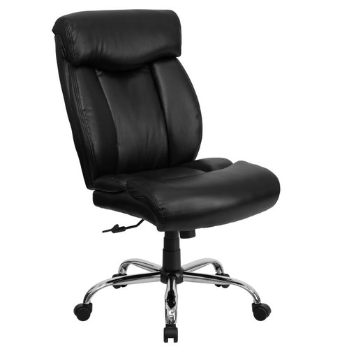 Flash Furniture GO-1235-BK-LEA-GG Black Bonded Leather Armless High Back Design Hercules Series Big & Tall Executive Swivel Office Chair