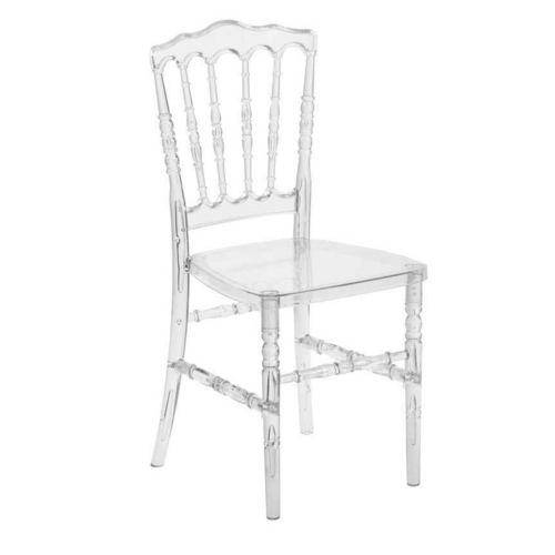 Flash Furniture BH-H002-CRYSTAL-GG Polycarbonate For Indoor/Outdoor Commercial Use Stacks up to 10 Chairs High Flash Elegance Stacking Napoleon Chair