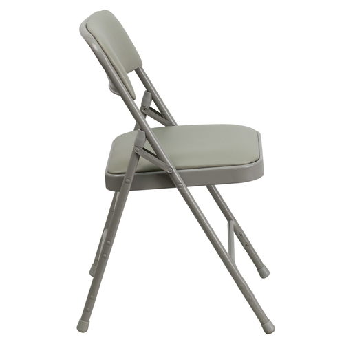 Flash Furniture HA-MC309AV-GY-GG Gray Vinyl Upholstered Seat and Back Hercules Series Folding Chair