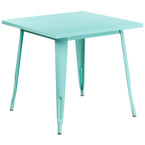 Flash Furniture ET-CT002-1-MINT-GG 31.5" W Mint Smooth Top Galvanized Steel Powder Coat Finish Square Table