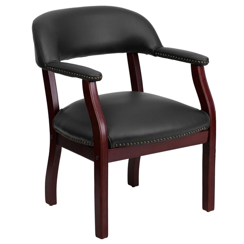 Flash Furniture B-Z105-BLACK-GG 24" W x 27" D x 31.5" H Black Open Back Luxurious Conference Chair