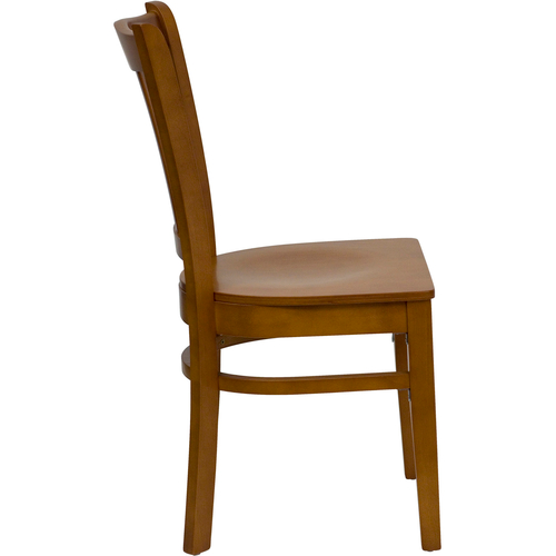 Flash Furniture XU-DGW0008VRT-CHY-GG Vertical Wood Slat Back .62" Thick Cherry Finish Beechwood Seat Hercules Series Restaurant Chair